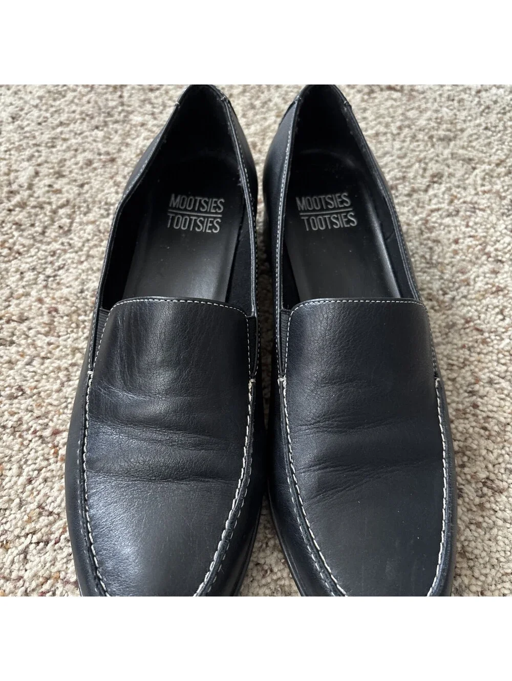 mootsies tootsies Loafer Shoes Black Leather  9.5